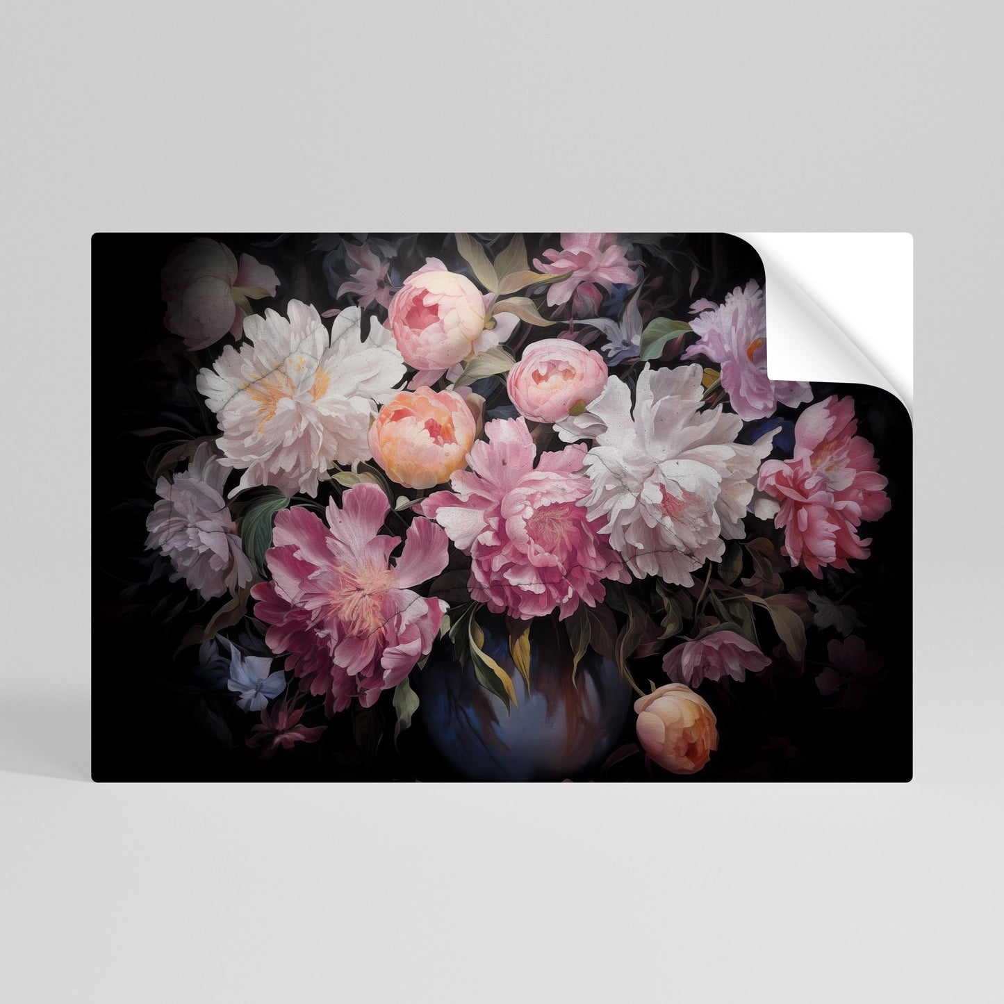 Poster orizzontale staccabile e attaccabile "PEONIE SCHIACCIATE"
