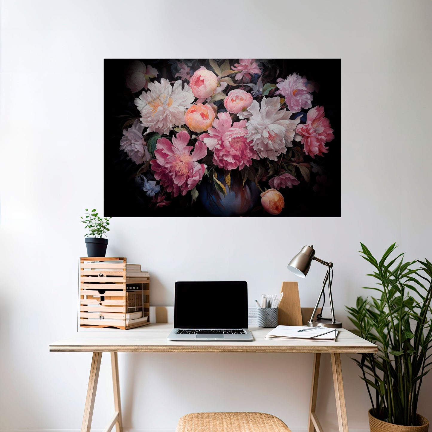 Poster orizzontale staccabile e attaccabile "PEONIE SCHIACCIATE"