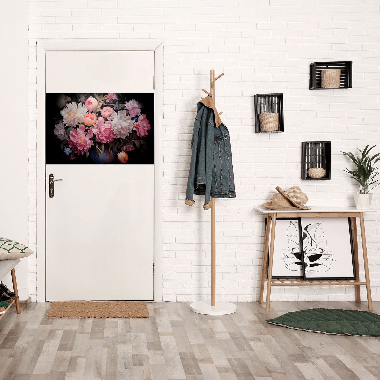 Poster orizzontale staccabile e attaccabile "PEONIE SCHIACCIATE"