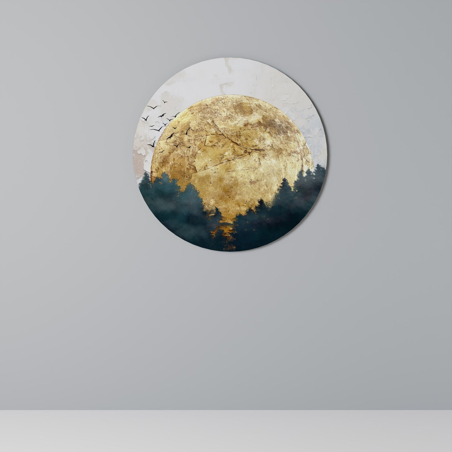 RISING MOON Round Wall Art