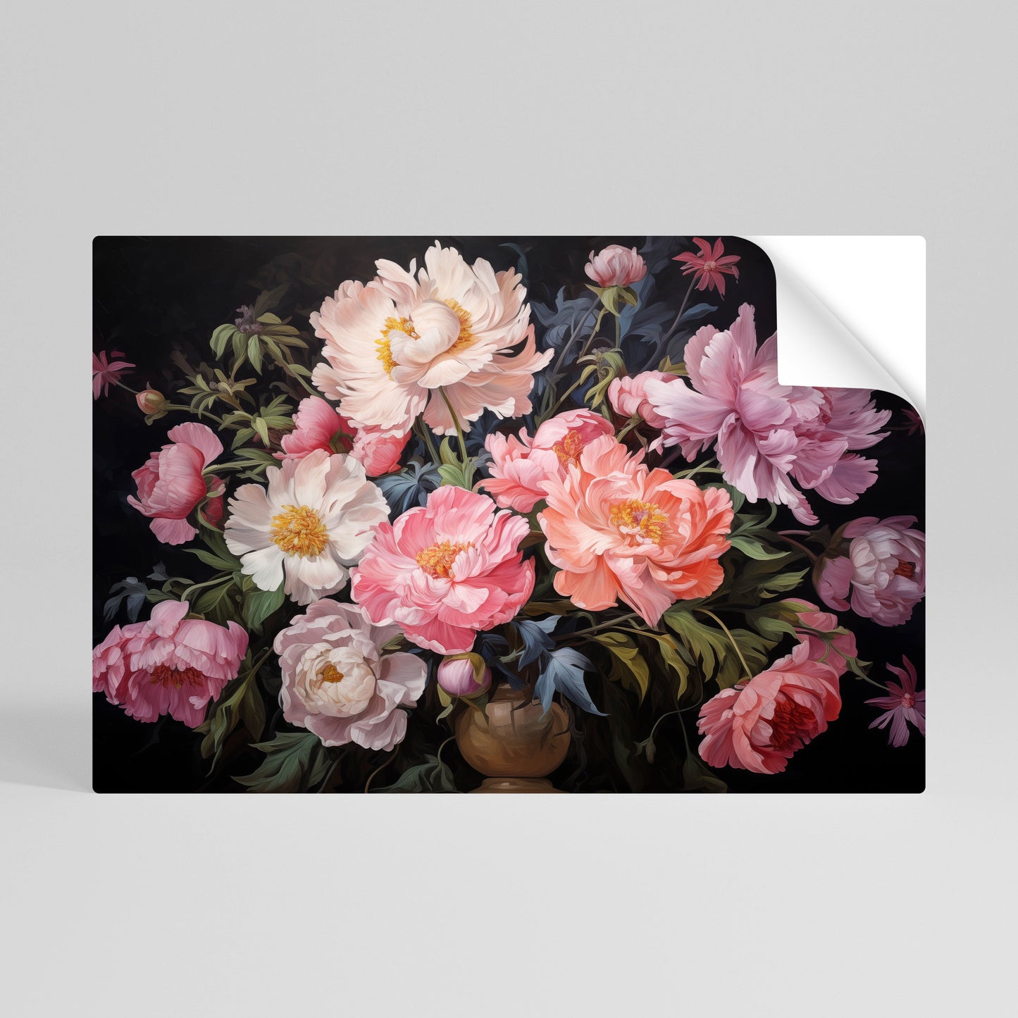 PEONIE IN FIORE Poster orizzontale staccabile e attaccabile