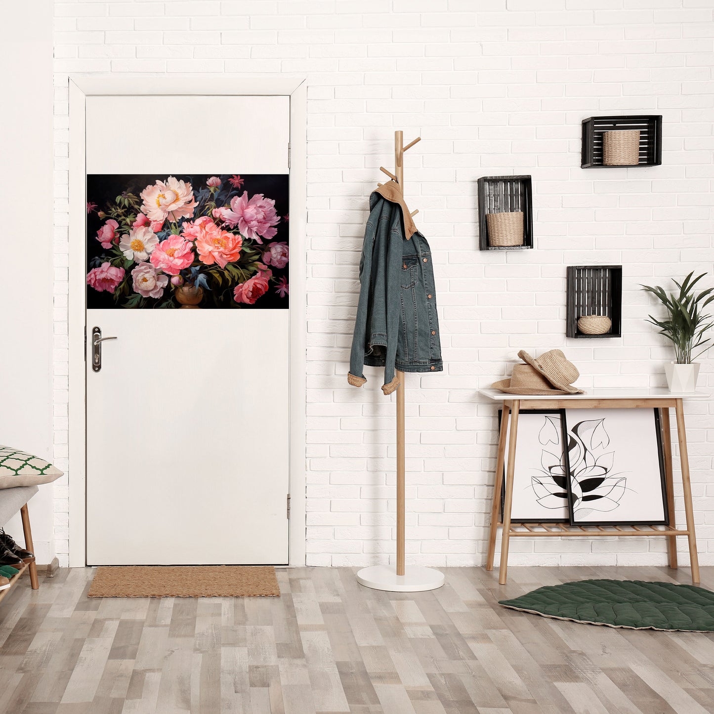 PEONIE IN FIORE Poster orizzontale staccabile e attaccabile