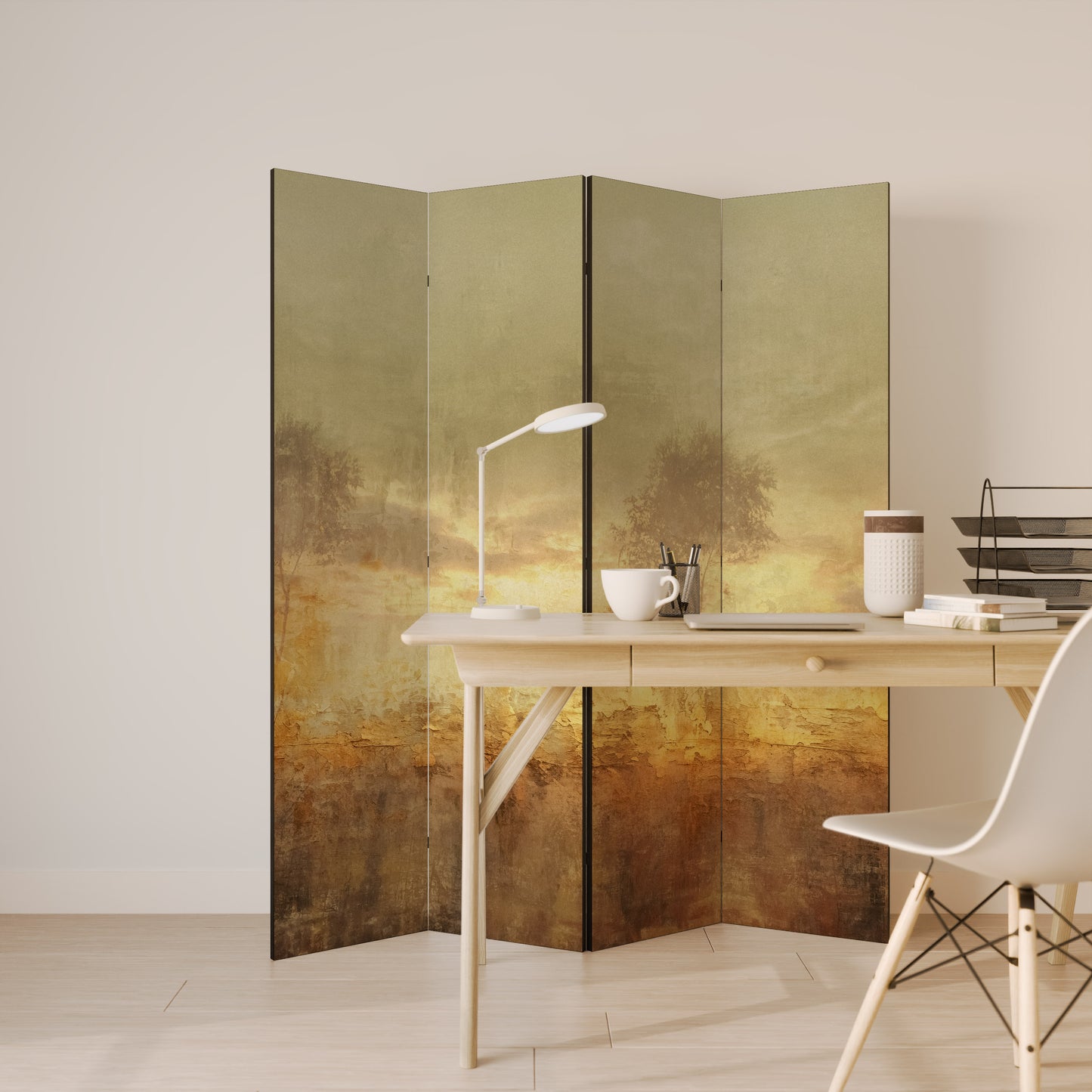 Divisorio decorativo per ambienti AMBER DREAMSCAPE a 4 pannelli