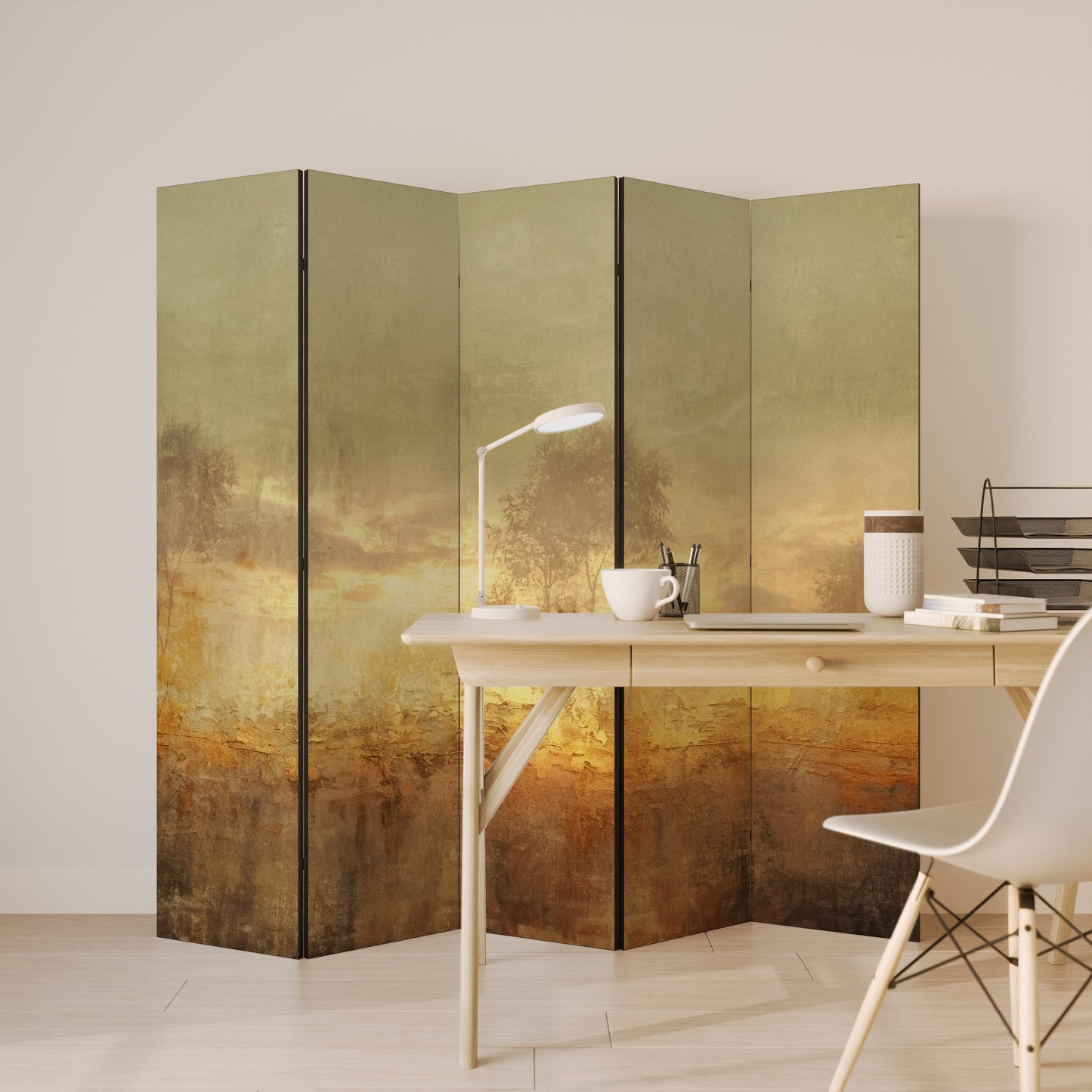 Divisorio decorativo per ambienti AMBER DREAMSCAPE a 5 pannelli
