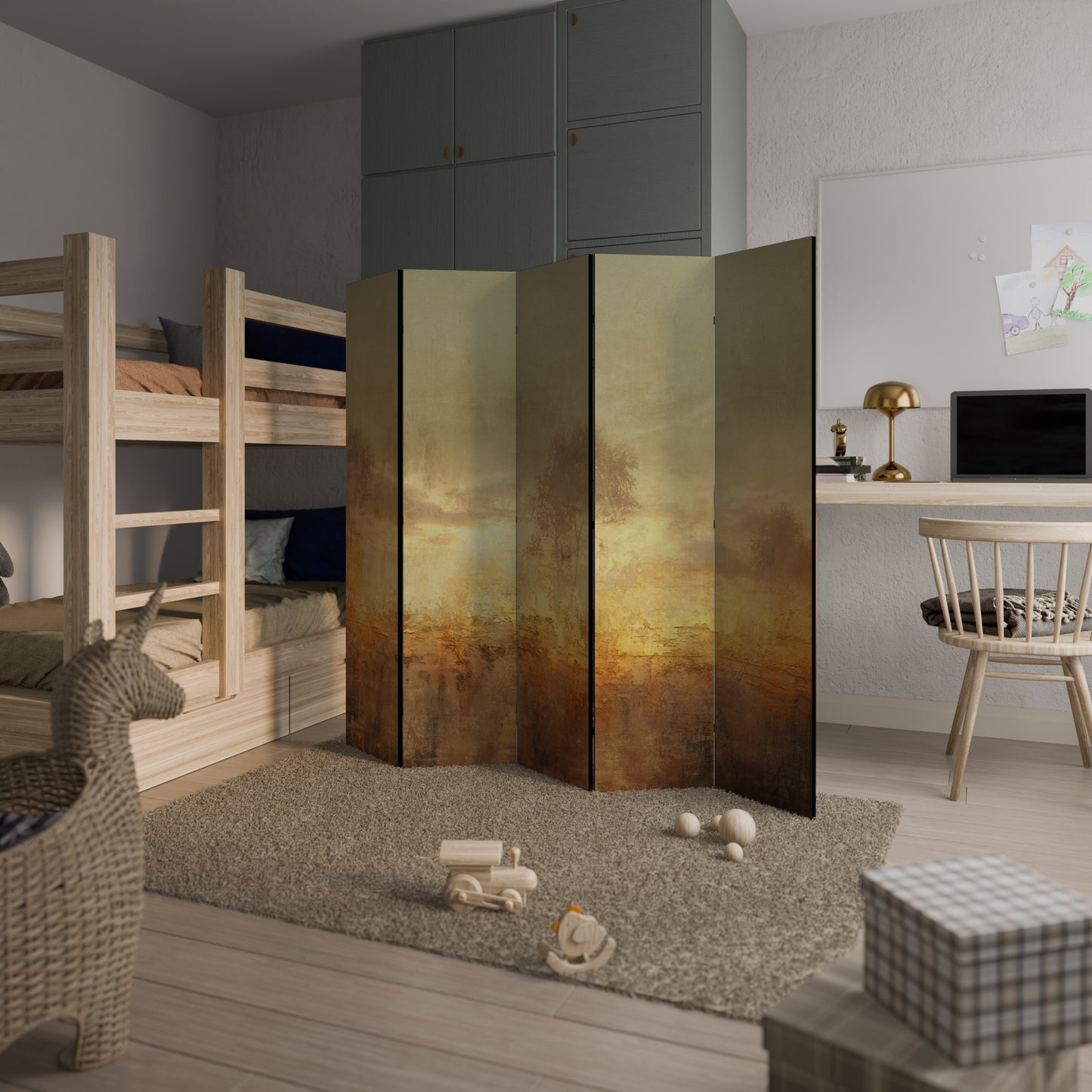 Divisorio decorativo per ambienti AMBER DREAMSCAPE a 5 pannelli