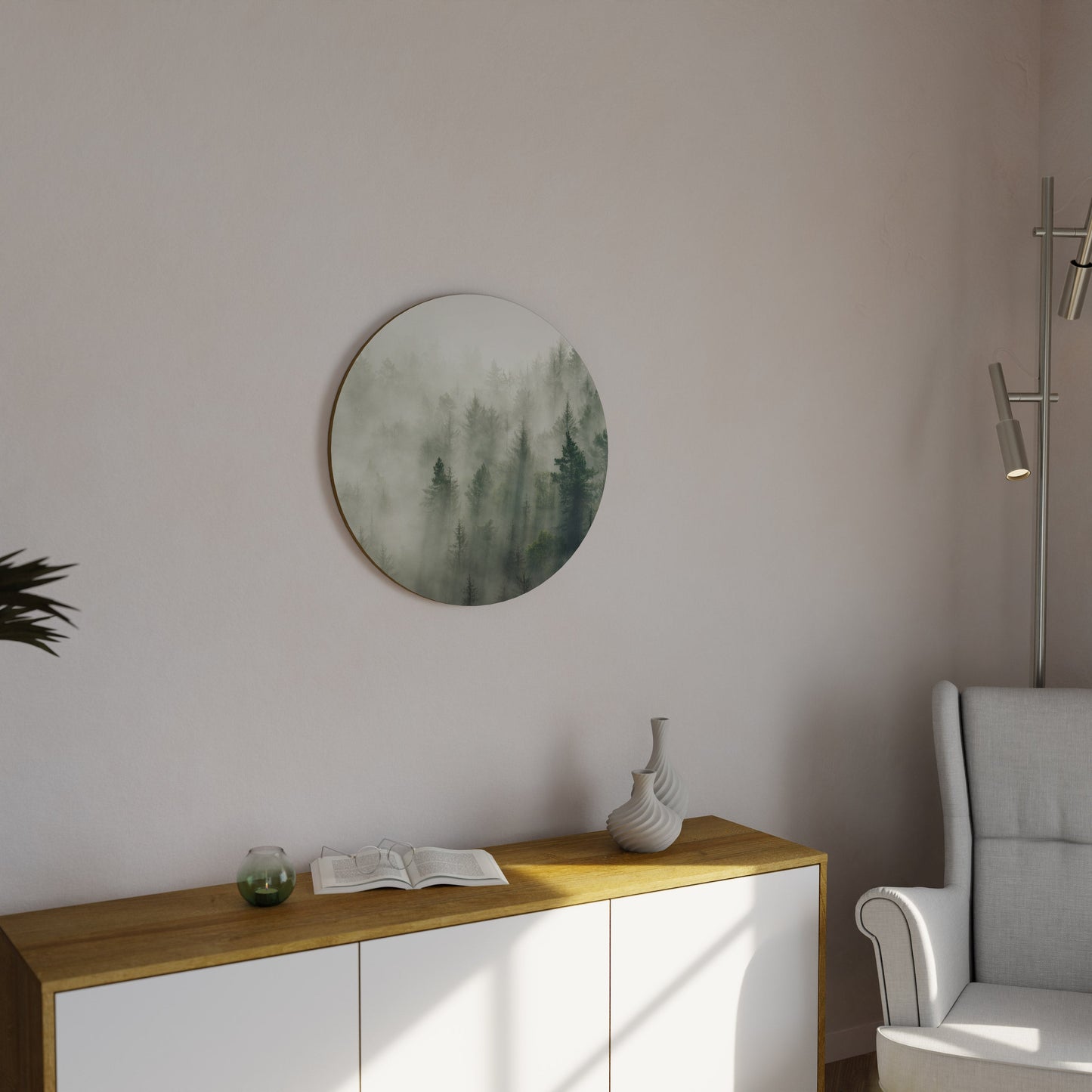 MISTY FOREST Round Wall Art