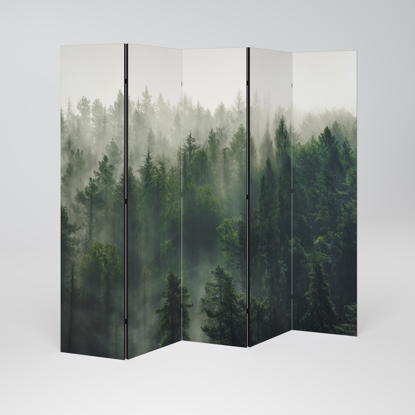 MISTY FOREST Divisorio decorativo per ambienti a 5 pannelli