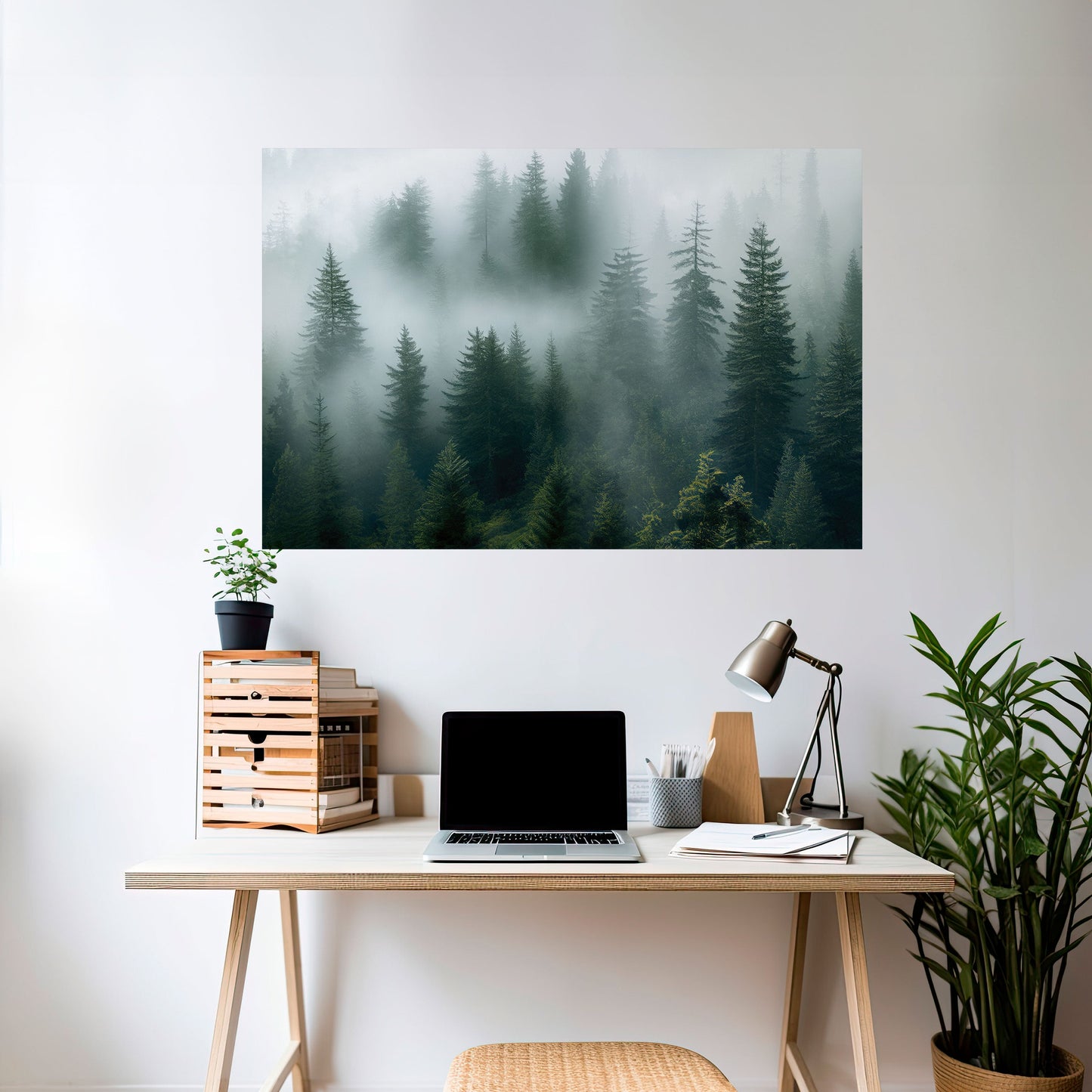 Poster orizzontale staccabile e attaccabile FOGGY CREST