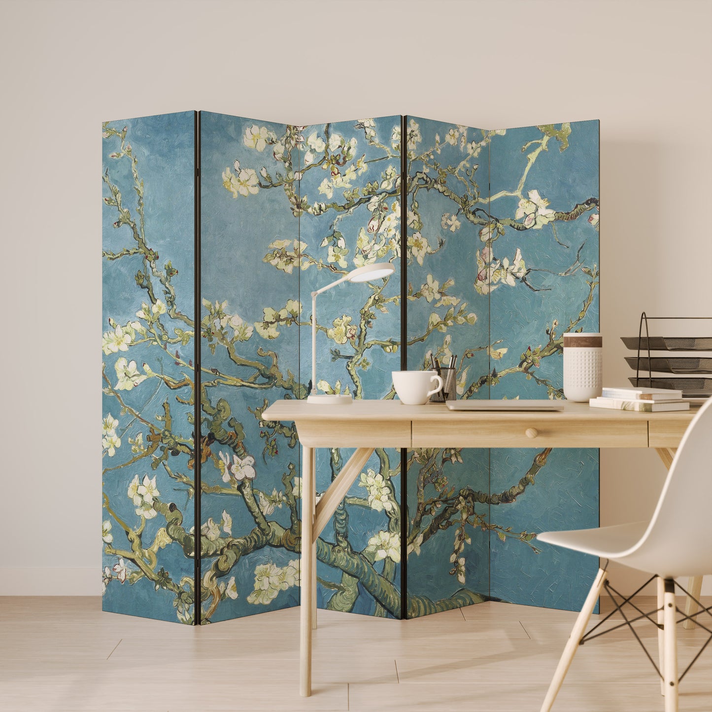 ALMOND BLOSSOM - Divisorio decorativo per ambienti a 5 pannelli