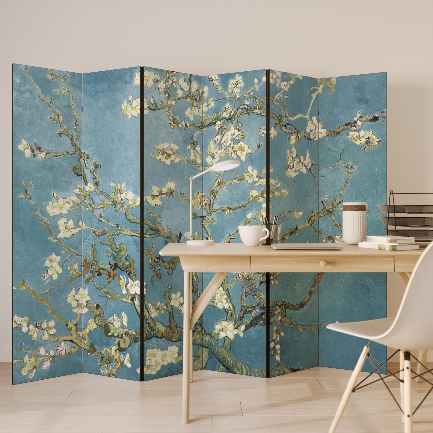 ALMOND BLOSSOM - Divisorio decorativo per ambienti a 6 pannelli