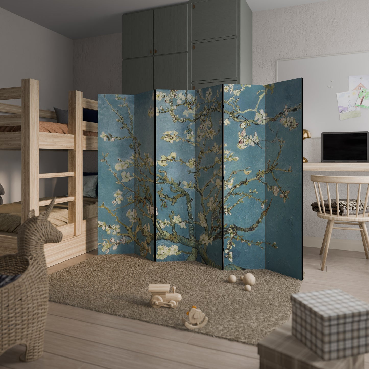 ALMOND BLOSSOM - Divisorio decorativo per ambienti a 6 pannelli