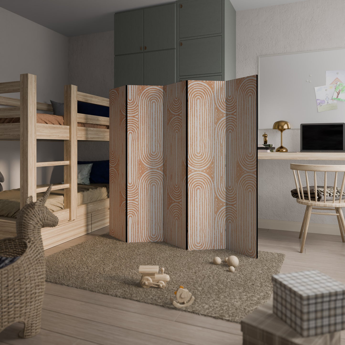 Divisorio decorativo per ambienti GEOMETRIC GLEAM a 5 pannelli