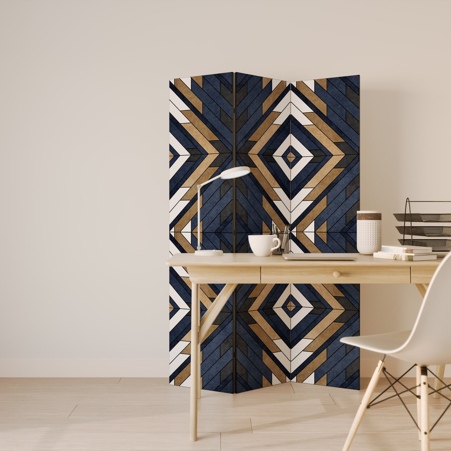 GEOMETRIA ARTISTICA Divisorio decorativo per ambienti a 3 pannelli