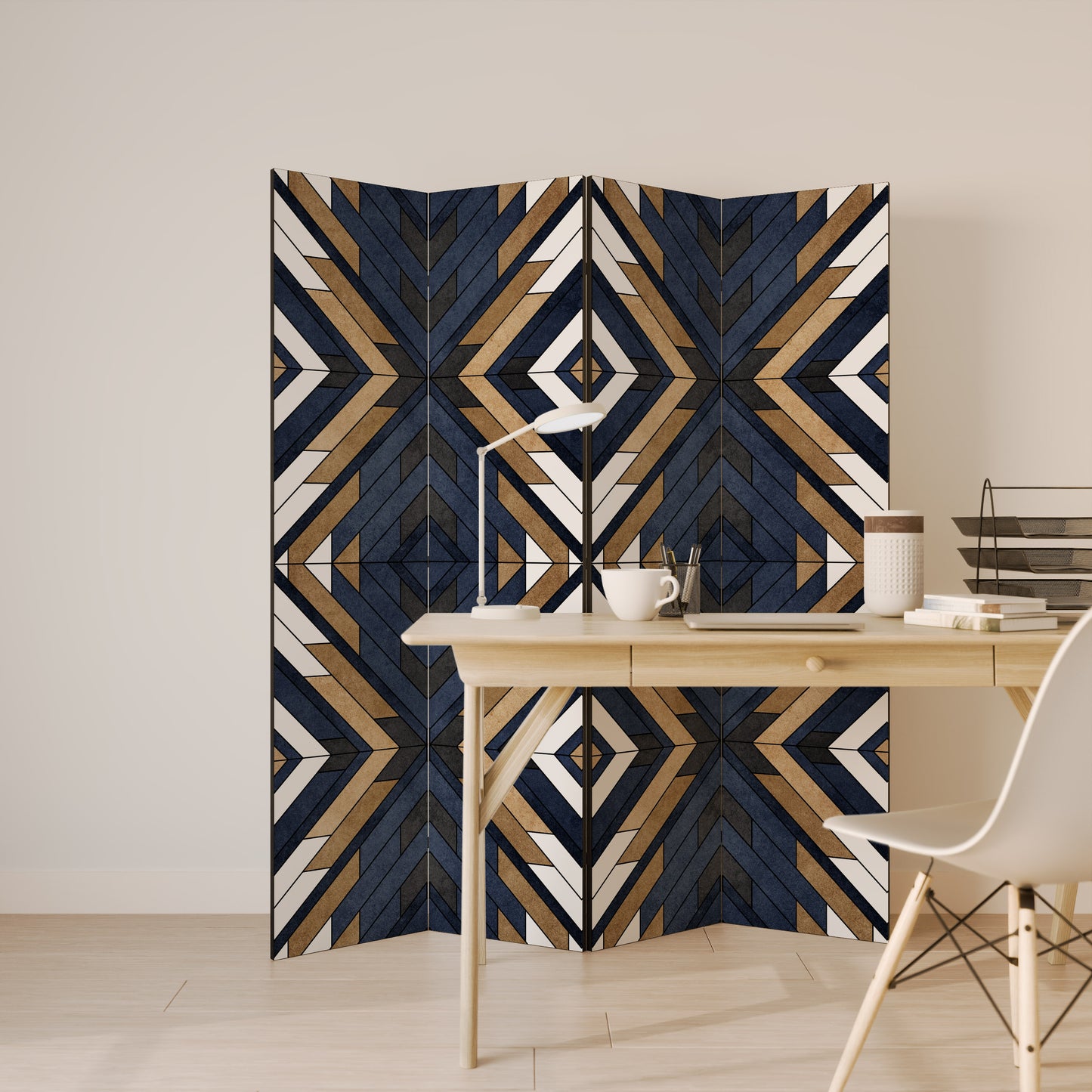 GEOMETRIA ARTISTICA Divisorio decorativo per ambienti a 4 pannelli