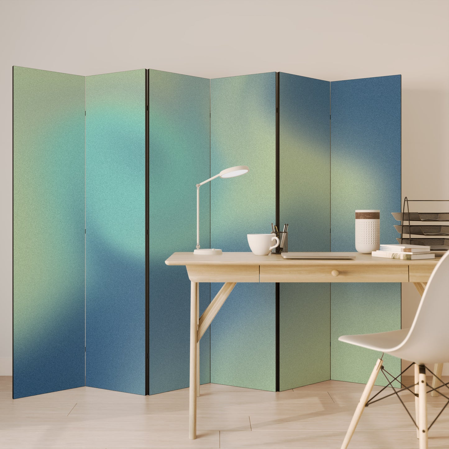 TONALITÀ ETEREE SVELATE Divisorio decorativo per ambienti a 6 pannelli