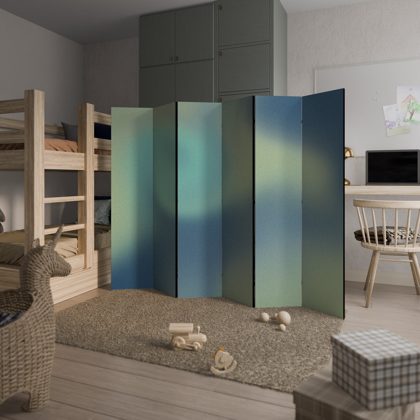 TONALITÀ ETEREE SVELATE Divisorio decorativo per ambienti a 6 pannelli