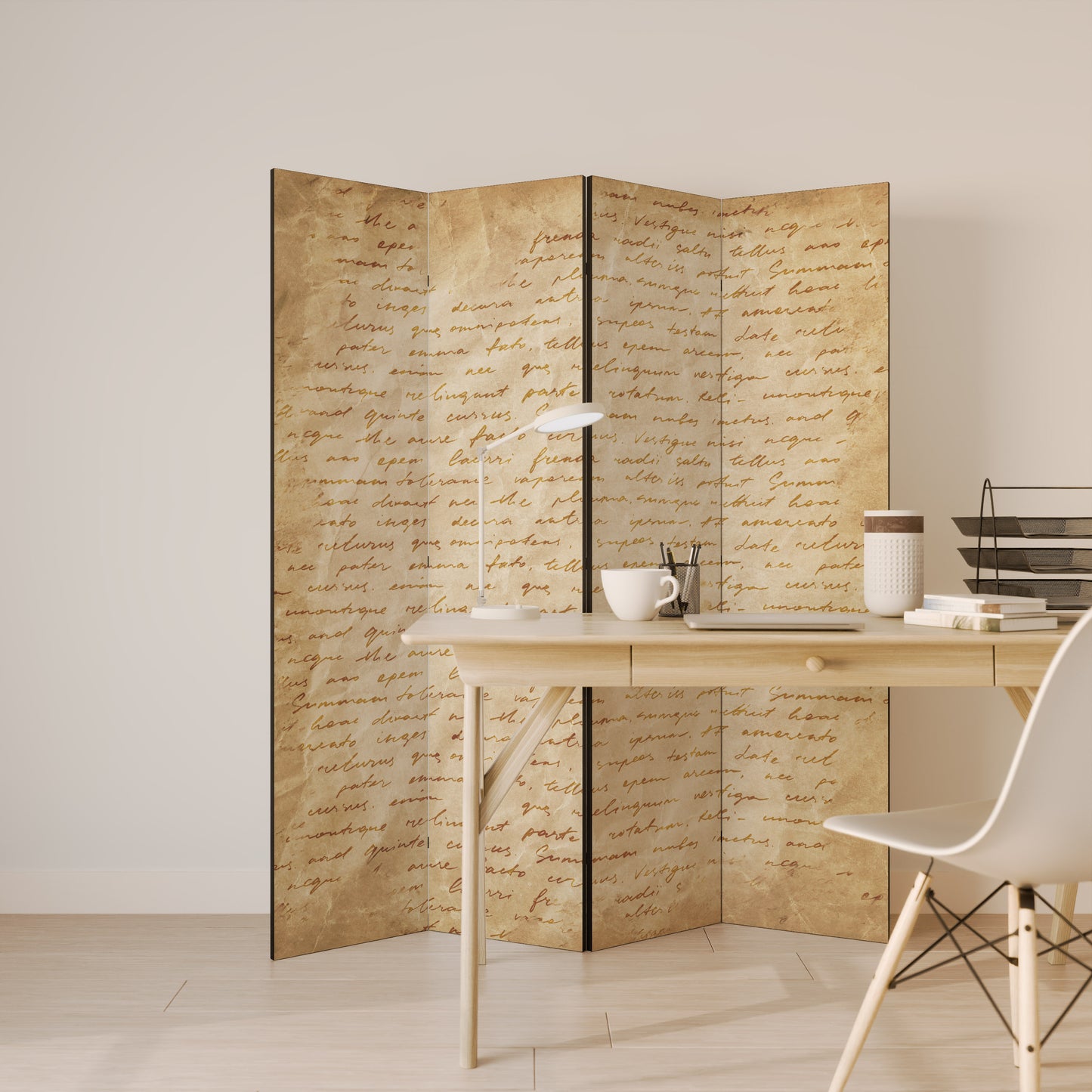 PAGINE DI MEMORIA Divisorio decorativo per ambienti a 4 pannelli
