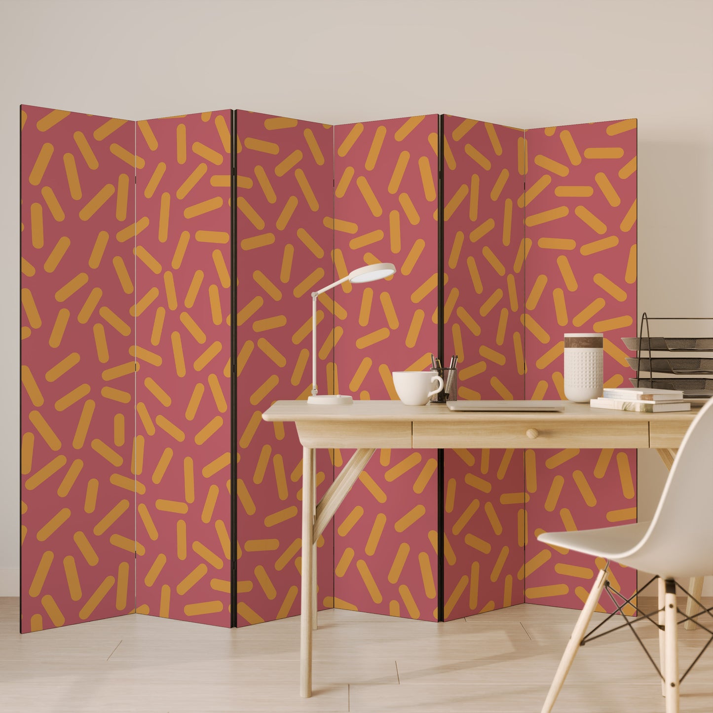 RADIANT STRIPE SYMPHONY Decorative 6-Panel Room Divider