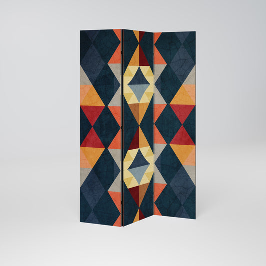 CRACKED ILLUSION Decorative 3-Panel Room Divider