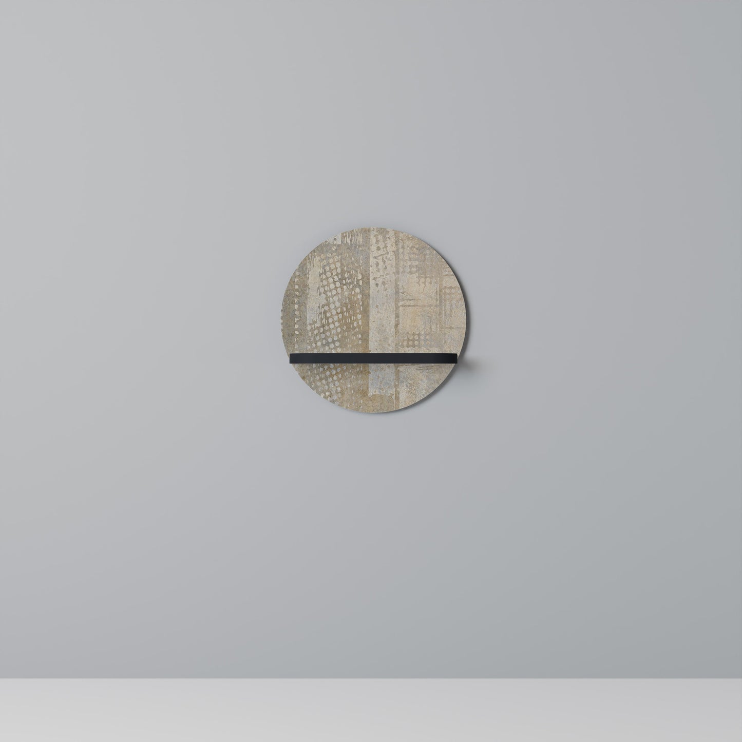 SCREEN ERROR Round Art Shelf In Black Finish