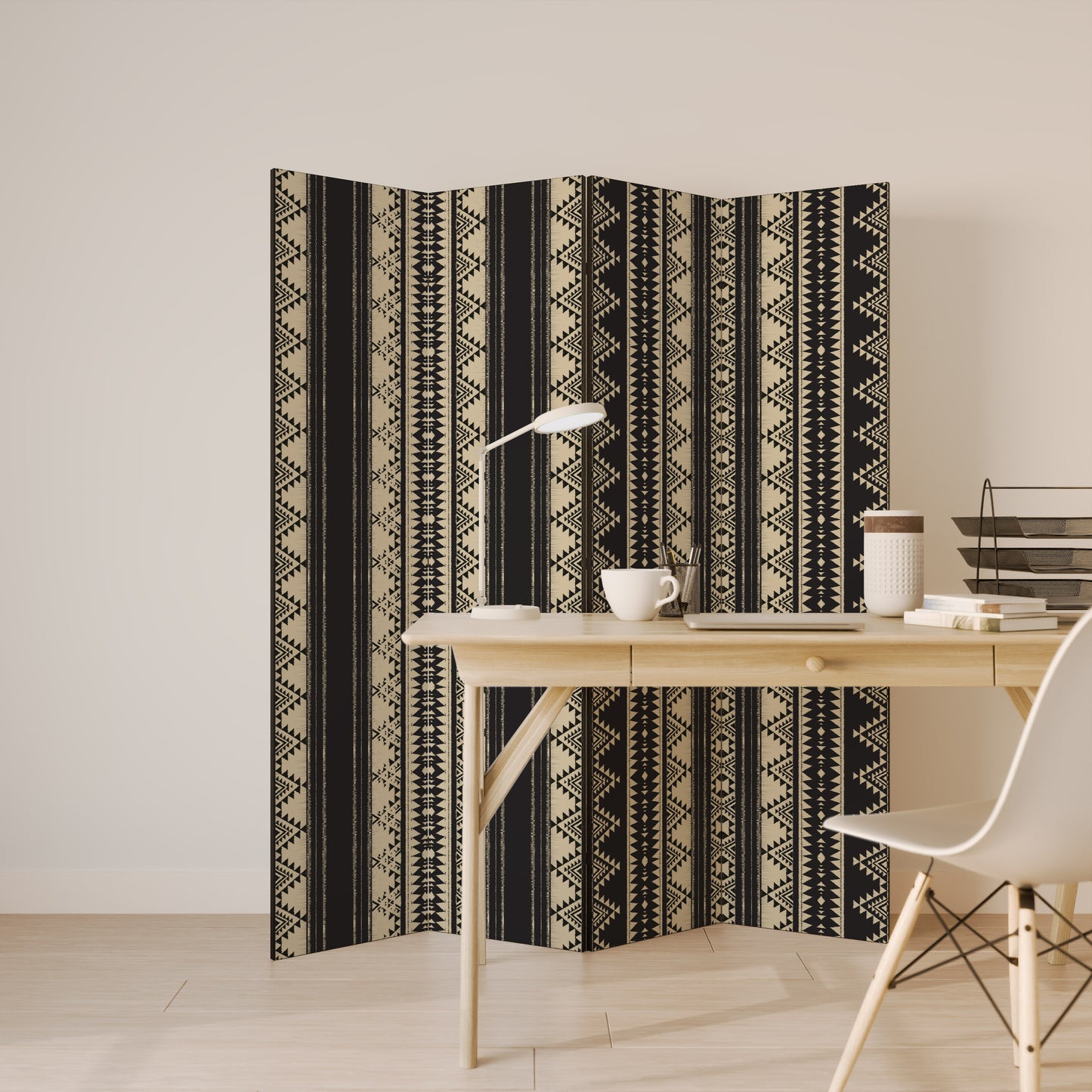 Divisorio decorativo per ambienti a 4 pannelli AZTEC
