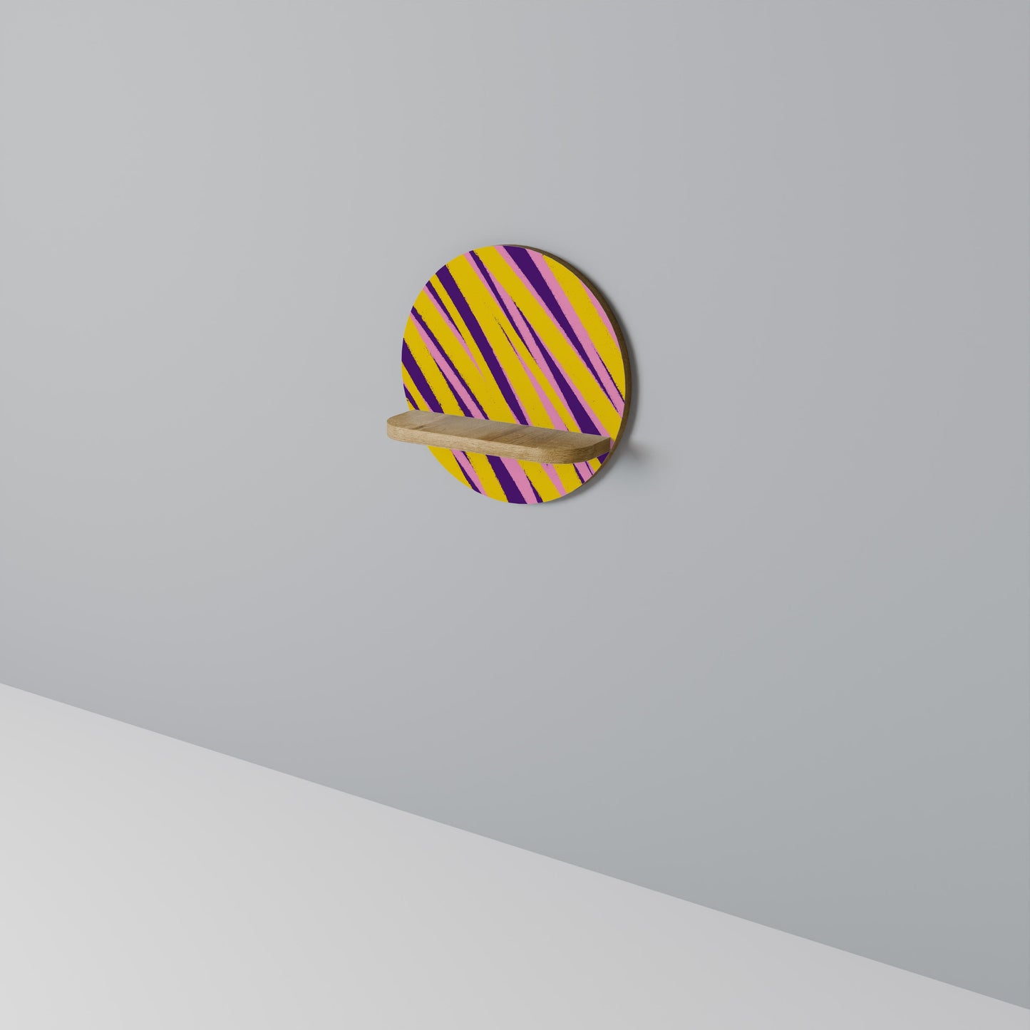 I SOGNI DIVENTANO REALTÀ Mensola rotonda per opere d'arte in effetto rovere