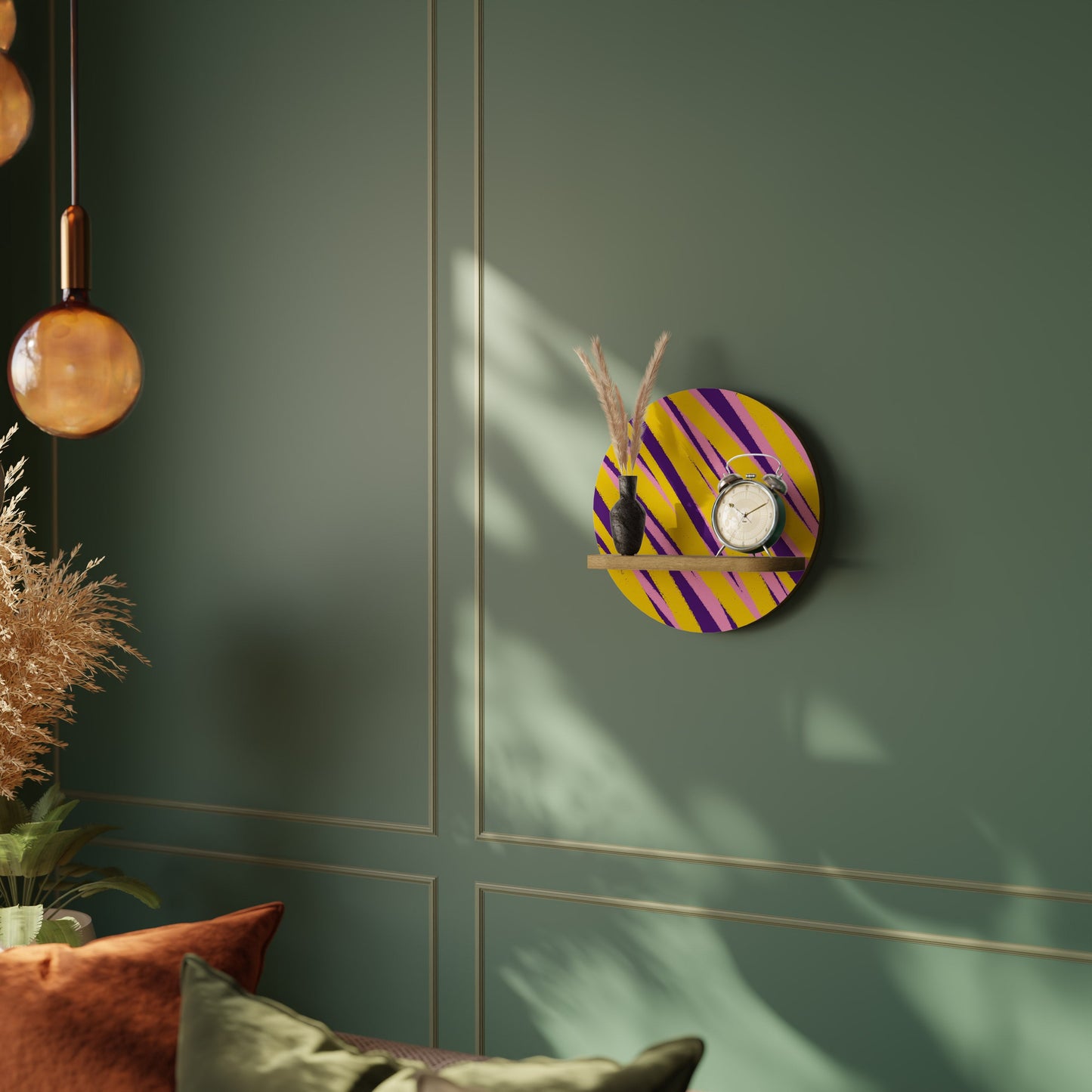 I SOGNI DIVENTANO REALTÀ Mensola rotonda per opere d'arte in effetto rovere