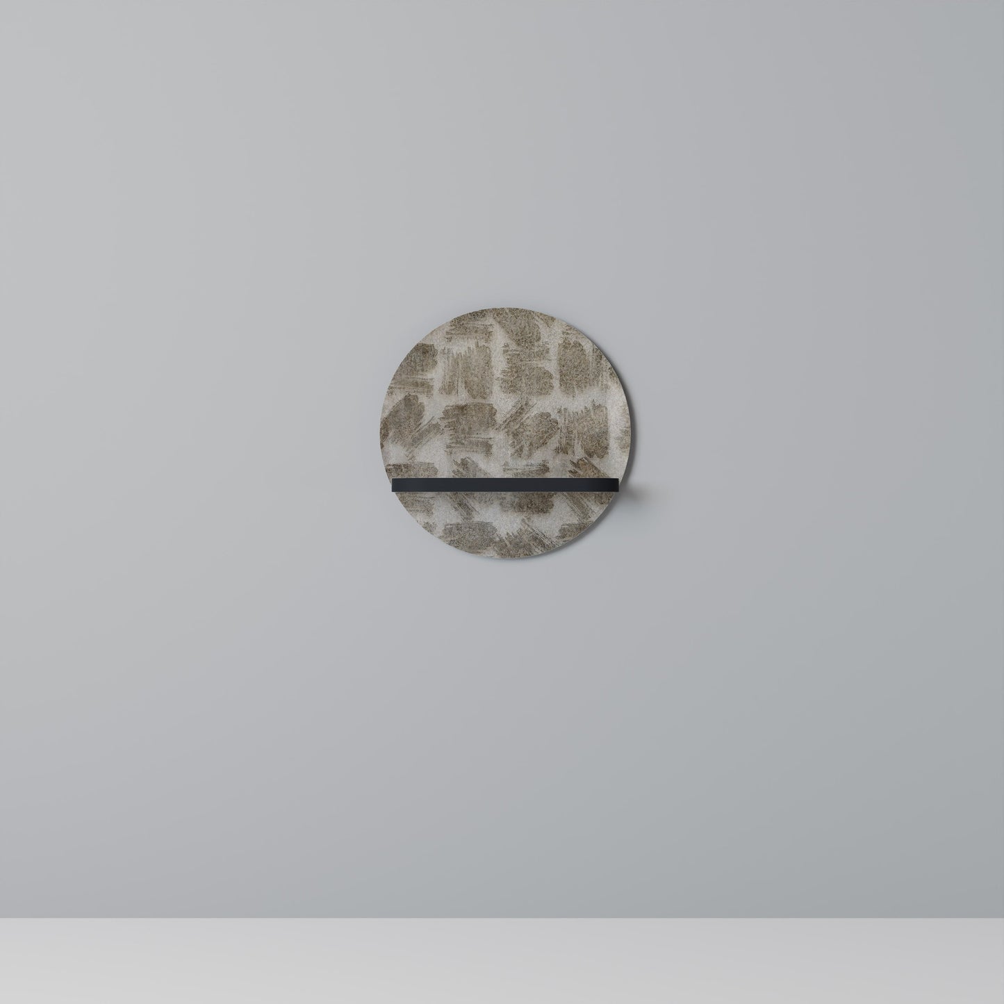 SLIGHTLY BLURRED Round Art Shelf In Black Finish
