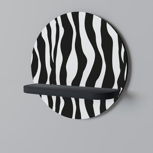 Mensola rotonda ZEBRA ECHOES in finitura nera