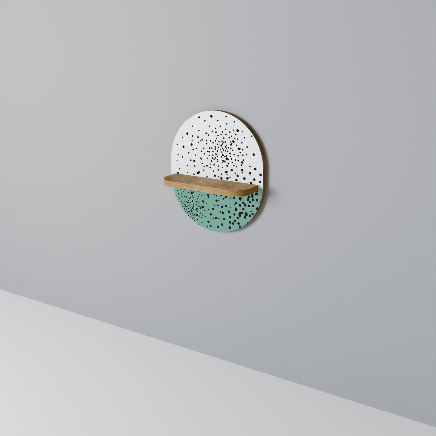 DOTTED DELIGHTS Oval Art Shelf In Oak Effect