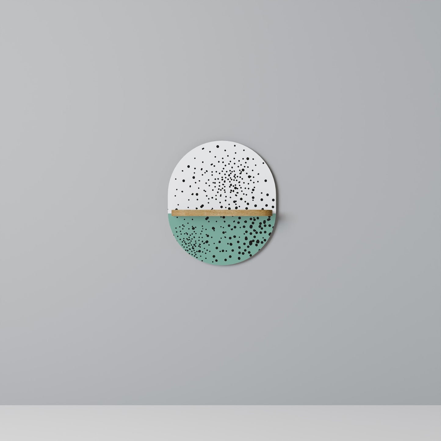 DOTTED DELIGHTS Oval Art Shelf In Oak Effect