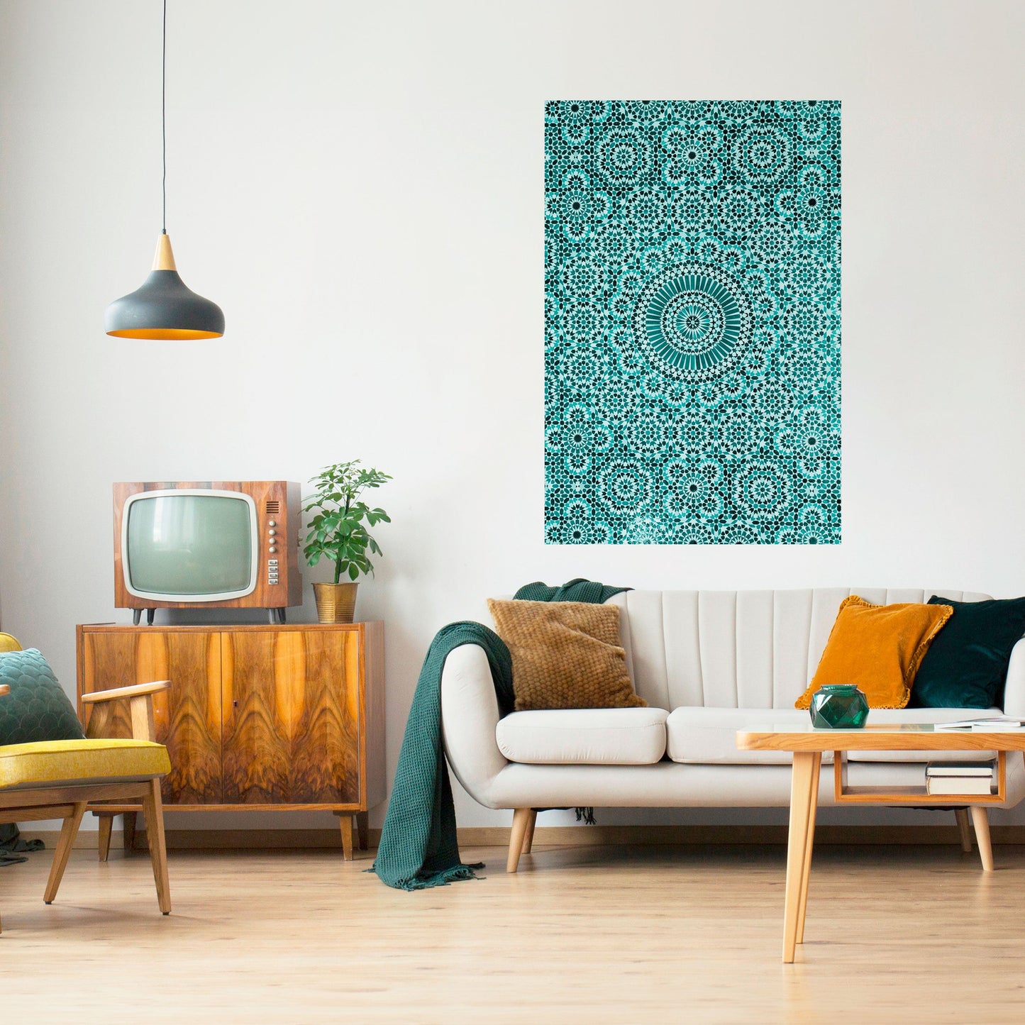 Poster verticale staccabile e attaccabile TURCHESE MAROCCHINO