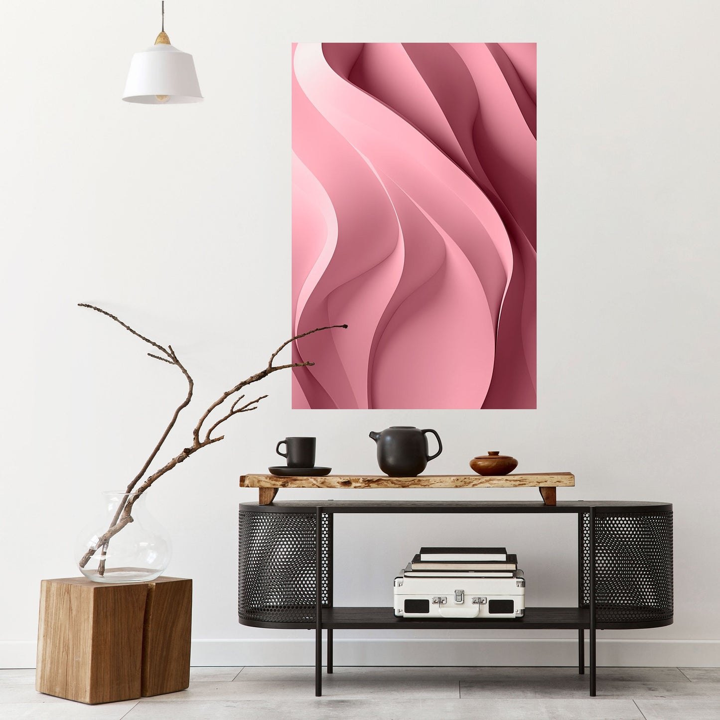 Poster verticale staccabile e attaccabile THINKING PINK
