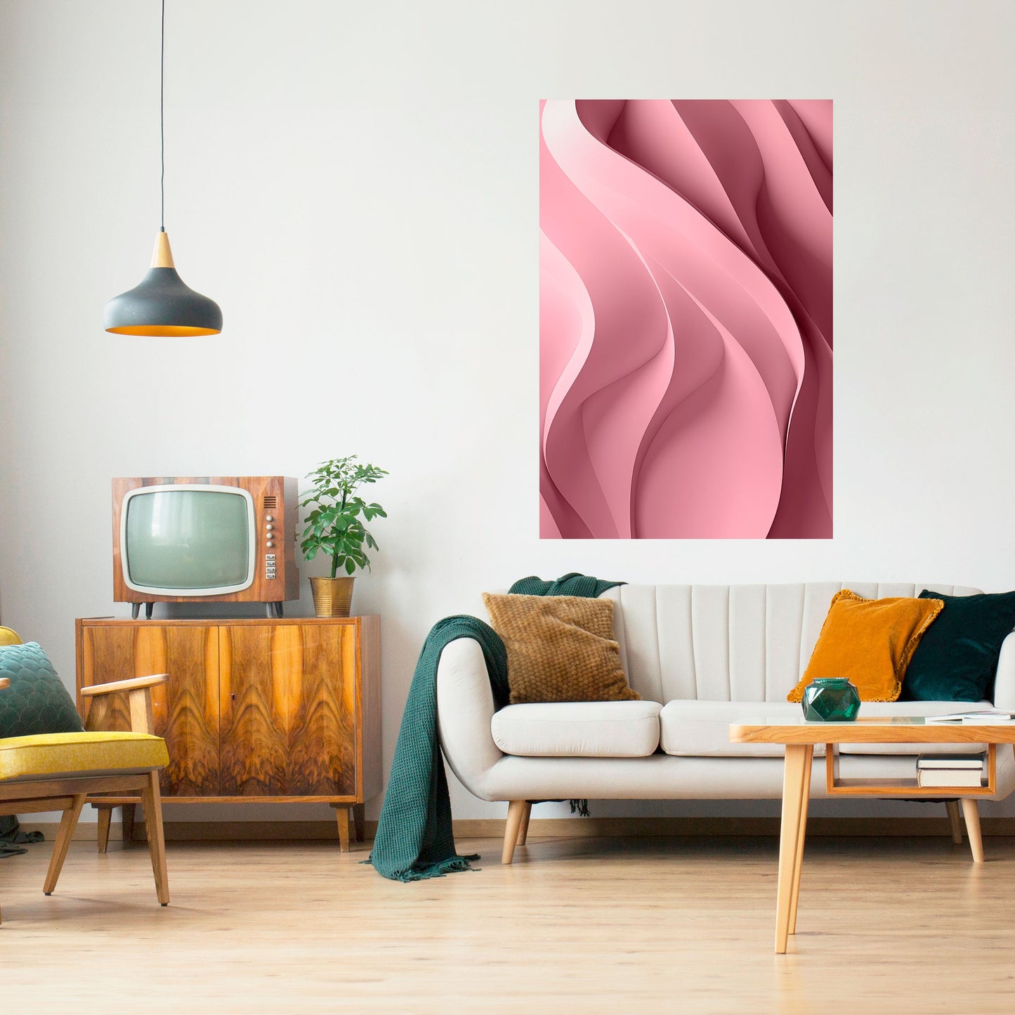 Poster verticale staccabile e attaccabile THINKING PINK