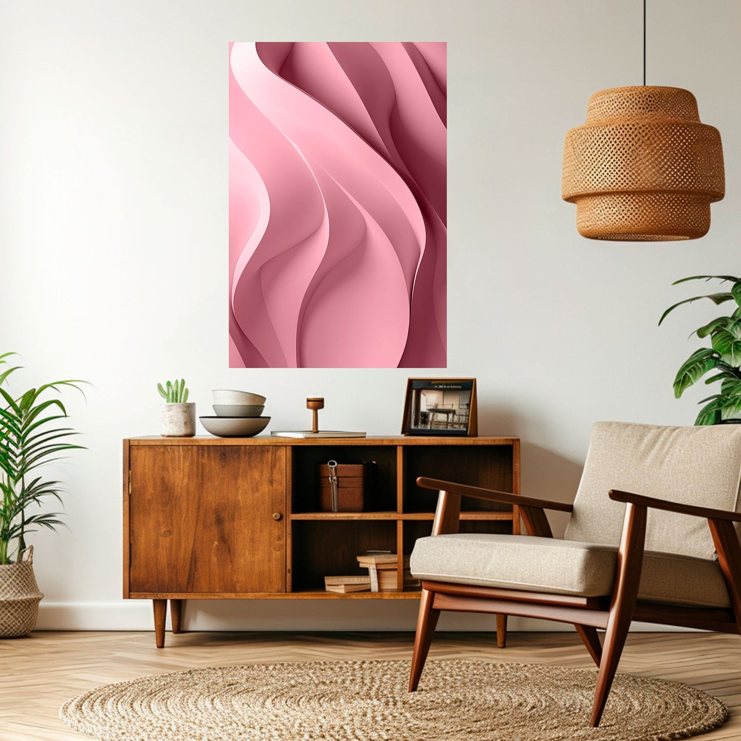 Poster verticale staccabile e attaccabile THINKING PINK