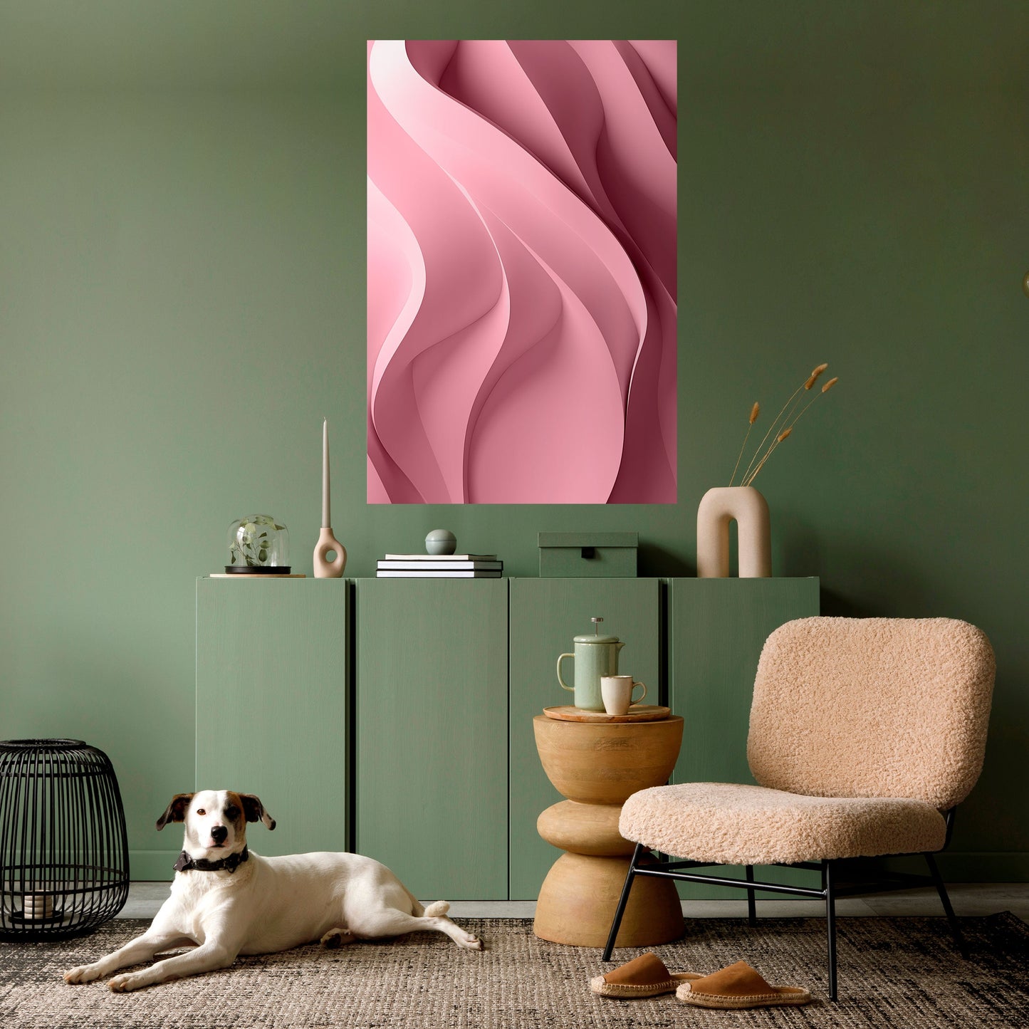 Poster verticale staccabile e attaccabile THINKING PINK