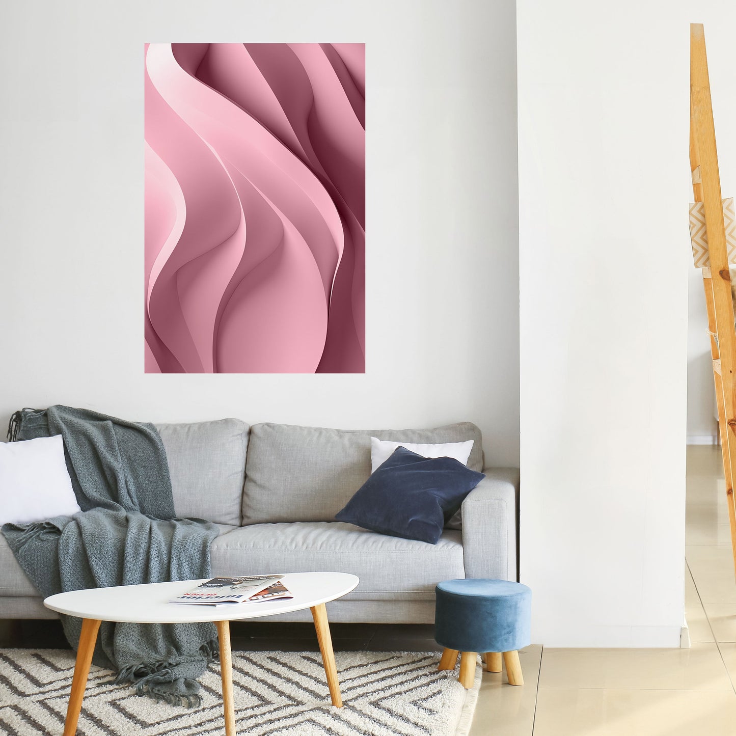 Poster verticale staccabile e attaccabile THINKING PINK