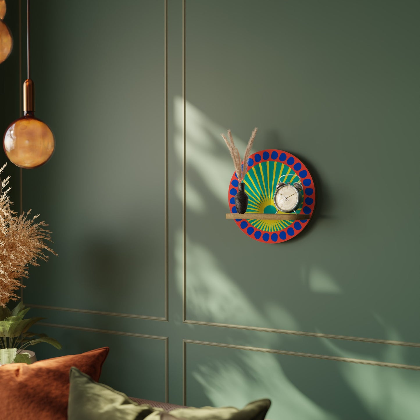 SHIMMER SPECTRUM Mensola rotonda per arte in effetto rovere