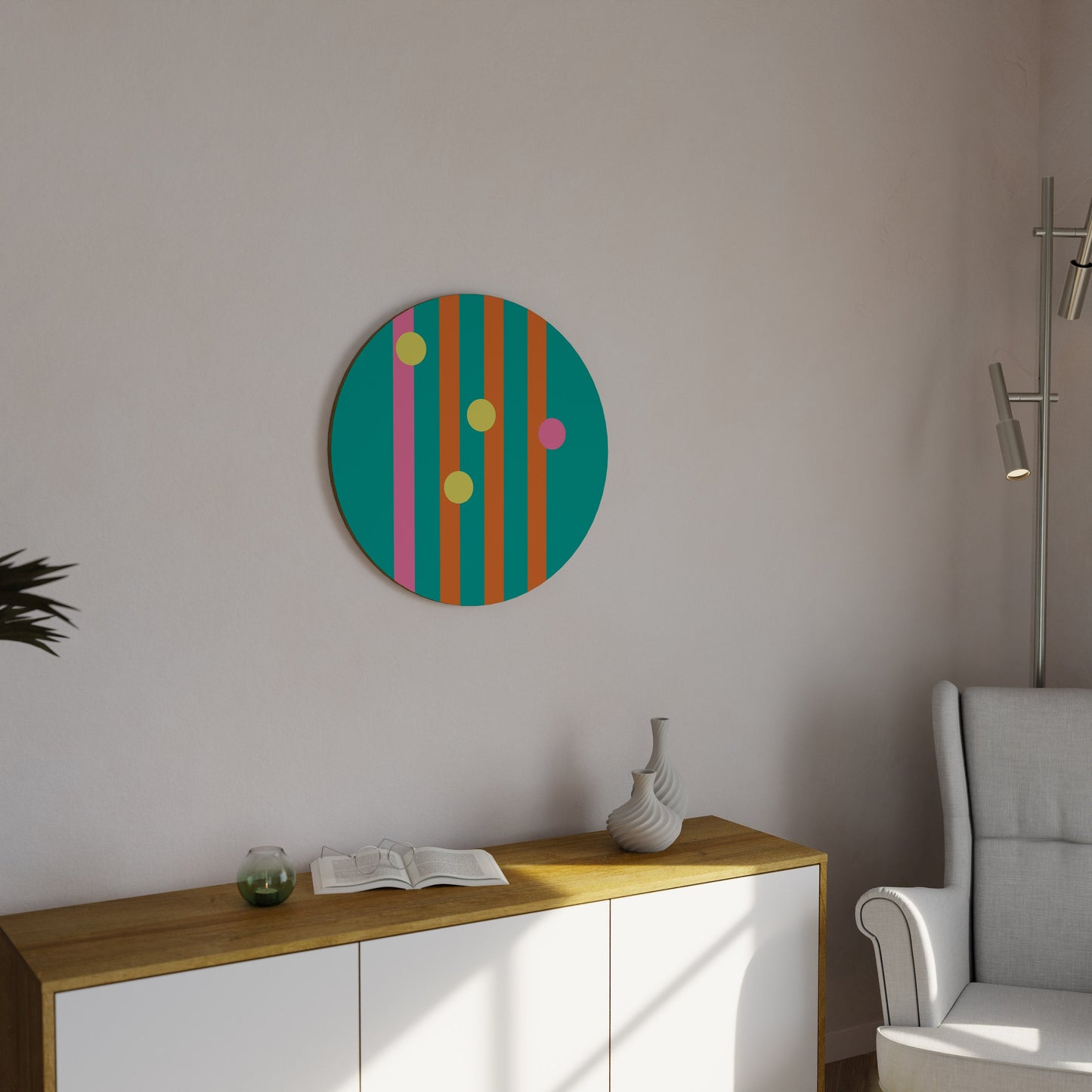 DA QUALCHE PARTE NEL MEZZO Arte murale rotonda