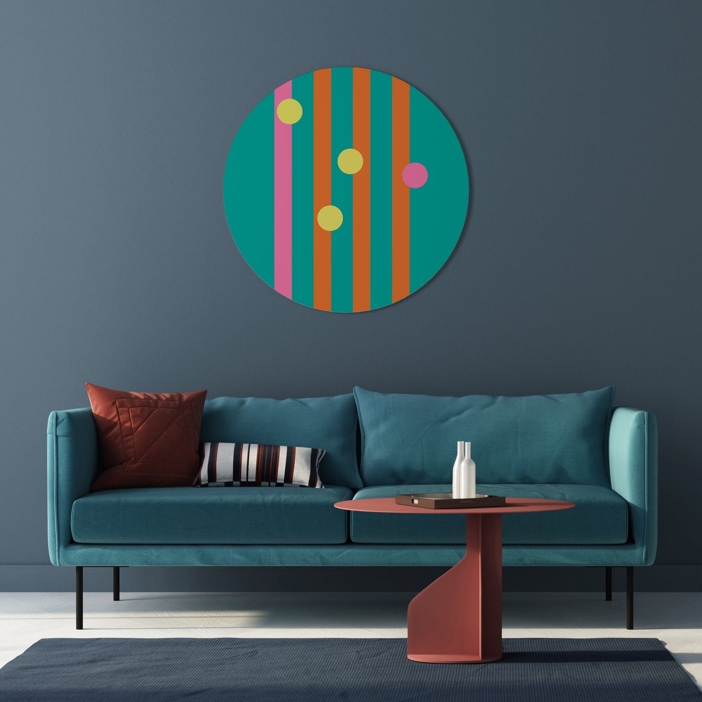 DA QUALCHE PARTE NEL MEZZO Arte murale rotonda