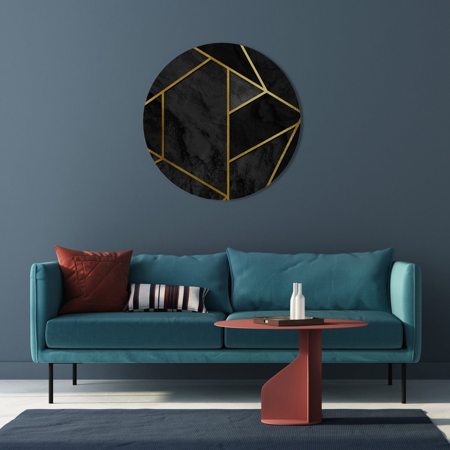 GLINTING GEOMETRIC DREAMS Round Wall Art