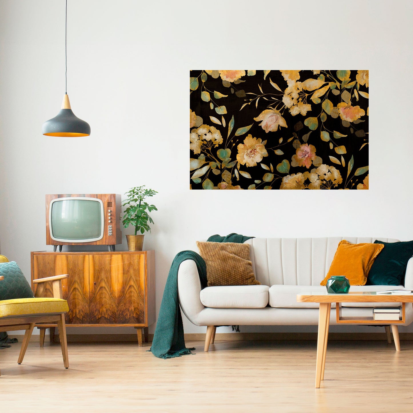 Poster orizzontale staccabile e attaccabile MODEST FLORAL