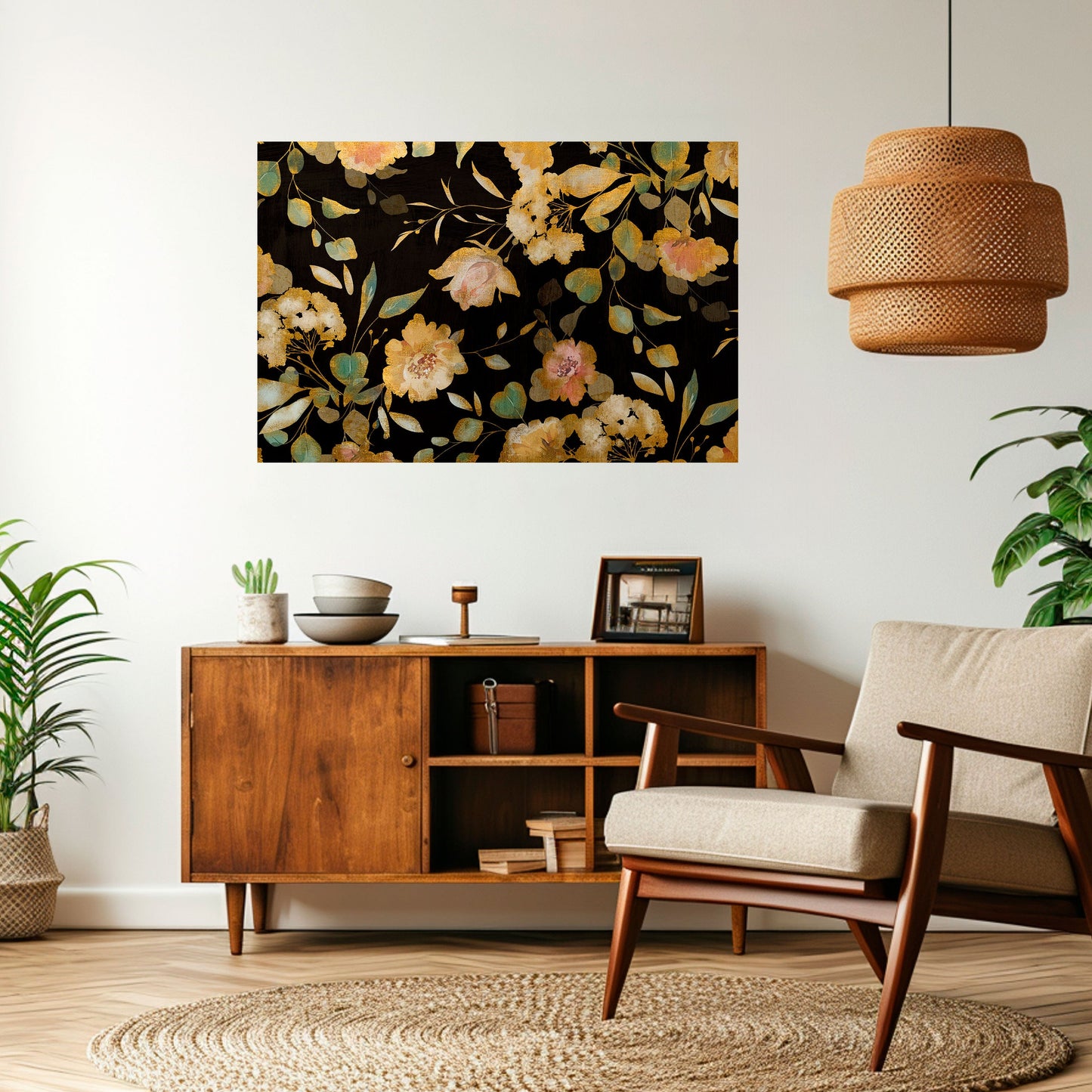 Poster orizzontale staccabile e attaccabile MODEST FLORAL