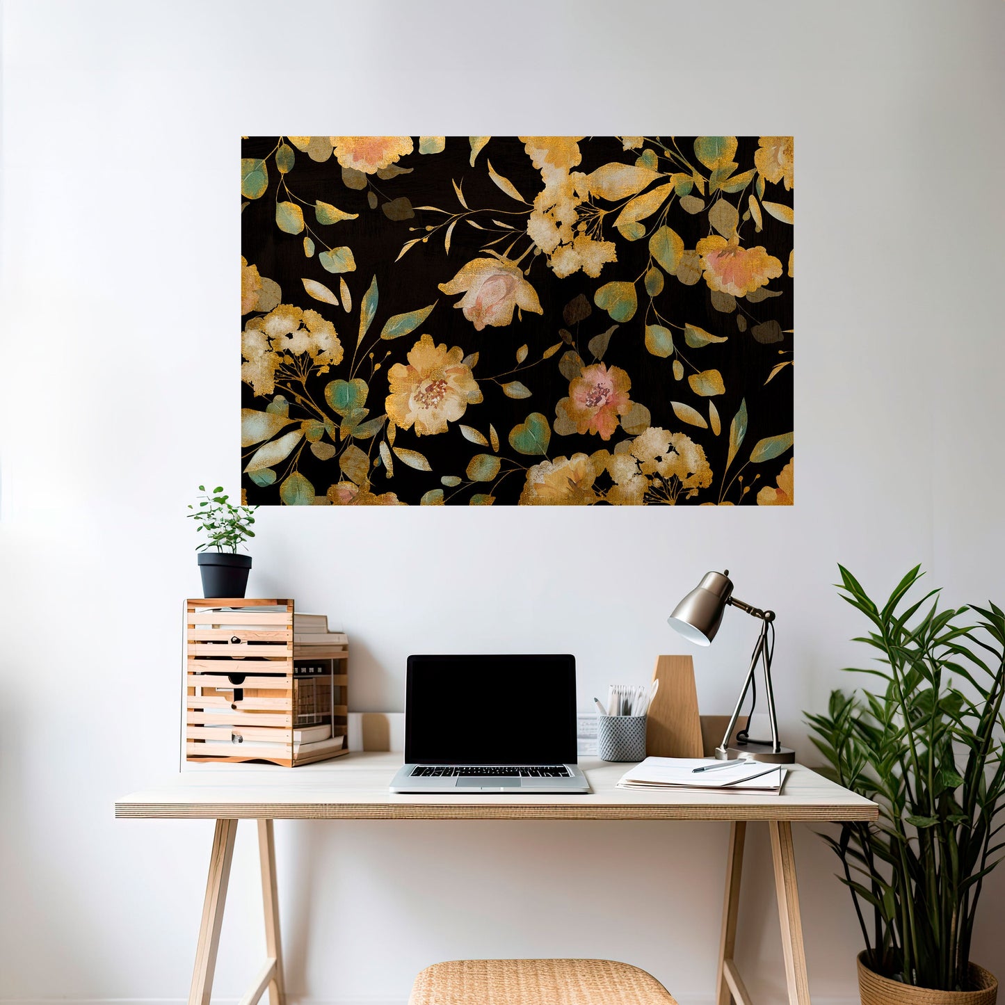 Poster orizzontale staccabile e attaccabile MODEST FLORAL