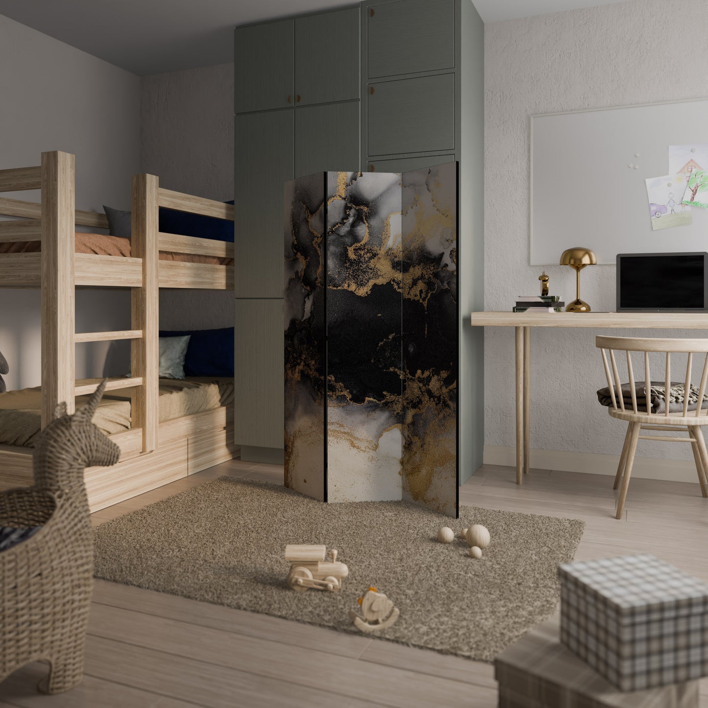 MARBLE OF TOMMORROW Divisorio decorativo per ambienti a 3 pannelli