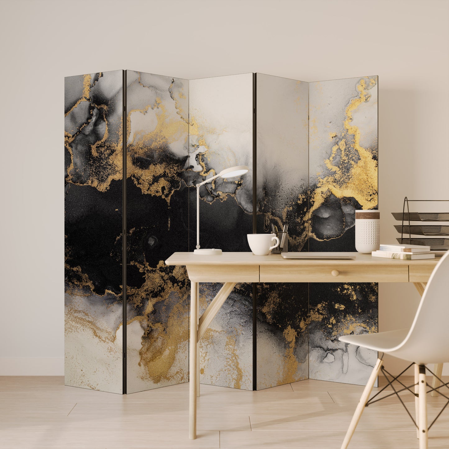 MARBLE OF TOMMORROW Divisorio decorativo per ambienti a 5 pannelli