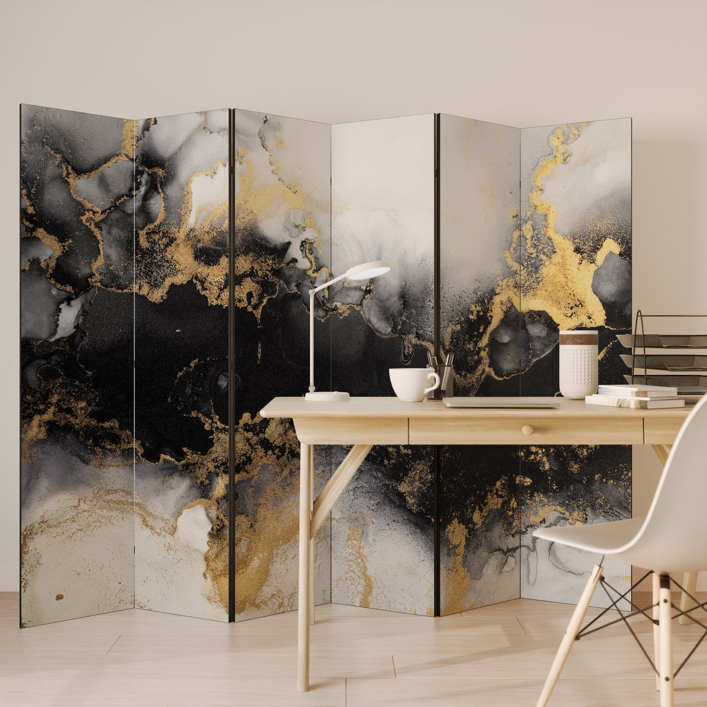 MARBLE OF TOMMORROW Divisorio decorativo per ambienti a 6 pannelli