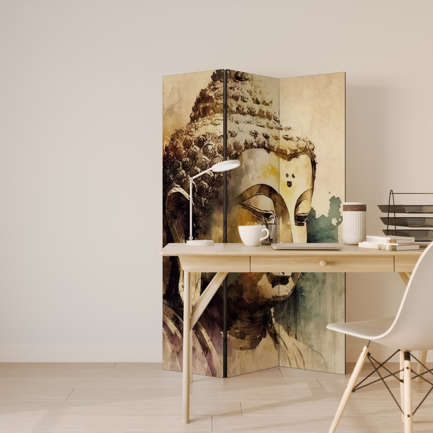TRANQUIL BUDDHA WHISPERS - Divisorio decorativo per ambienti a 3 pannelli