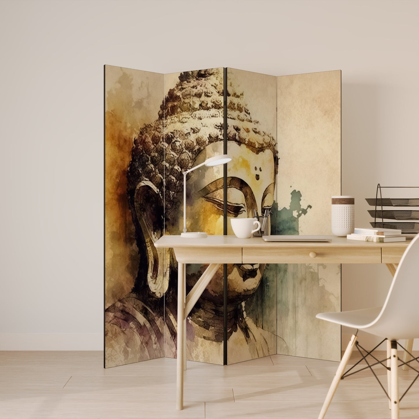 TRANQUIL BUDDHA WHISPERS - Divisorio decorativo per ambienti a 4 pannelli