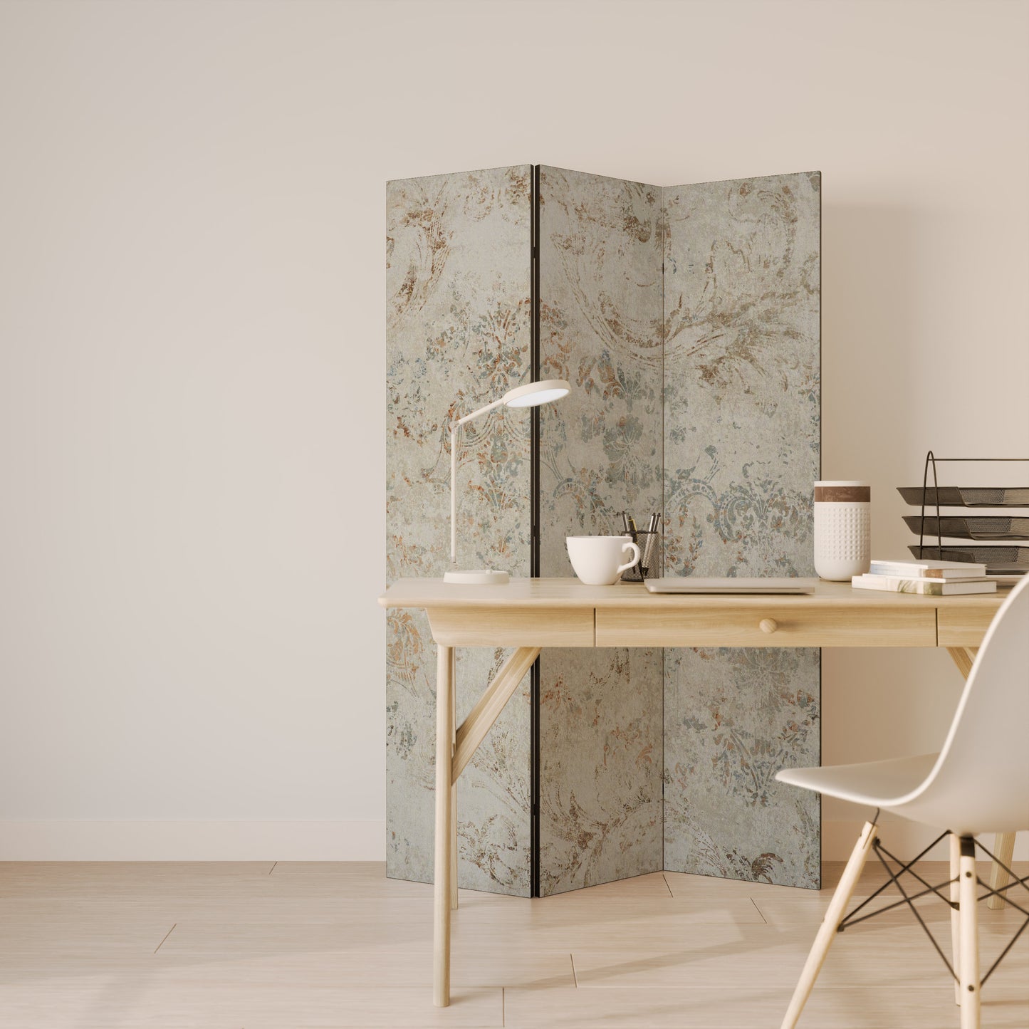 Divisorio decorativo per ambienti a 3 pannelli FADED ELEGANCE